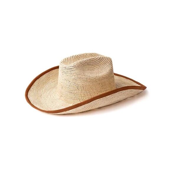 NWT FREE PEOPLE X GREENPACHA CANCUN STRAW COWBOY HAT M main image 7